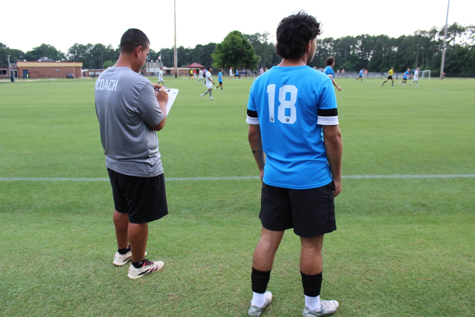 Sideline coaching during a match