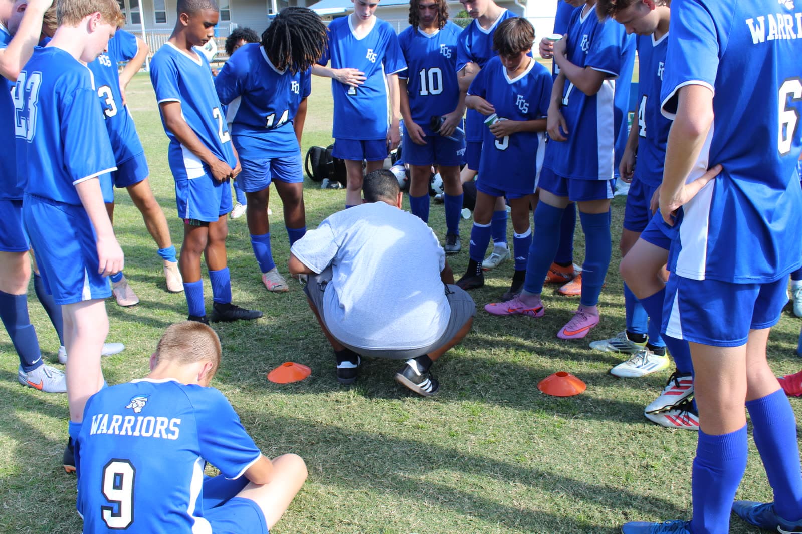 Game-day action with the team