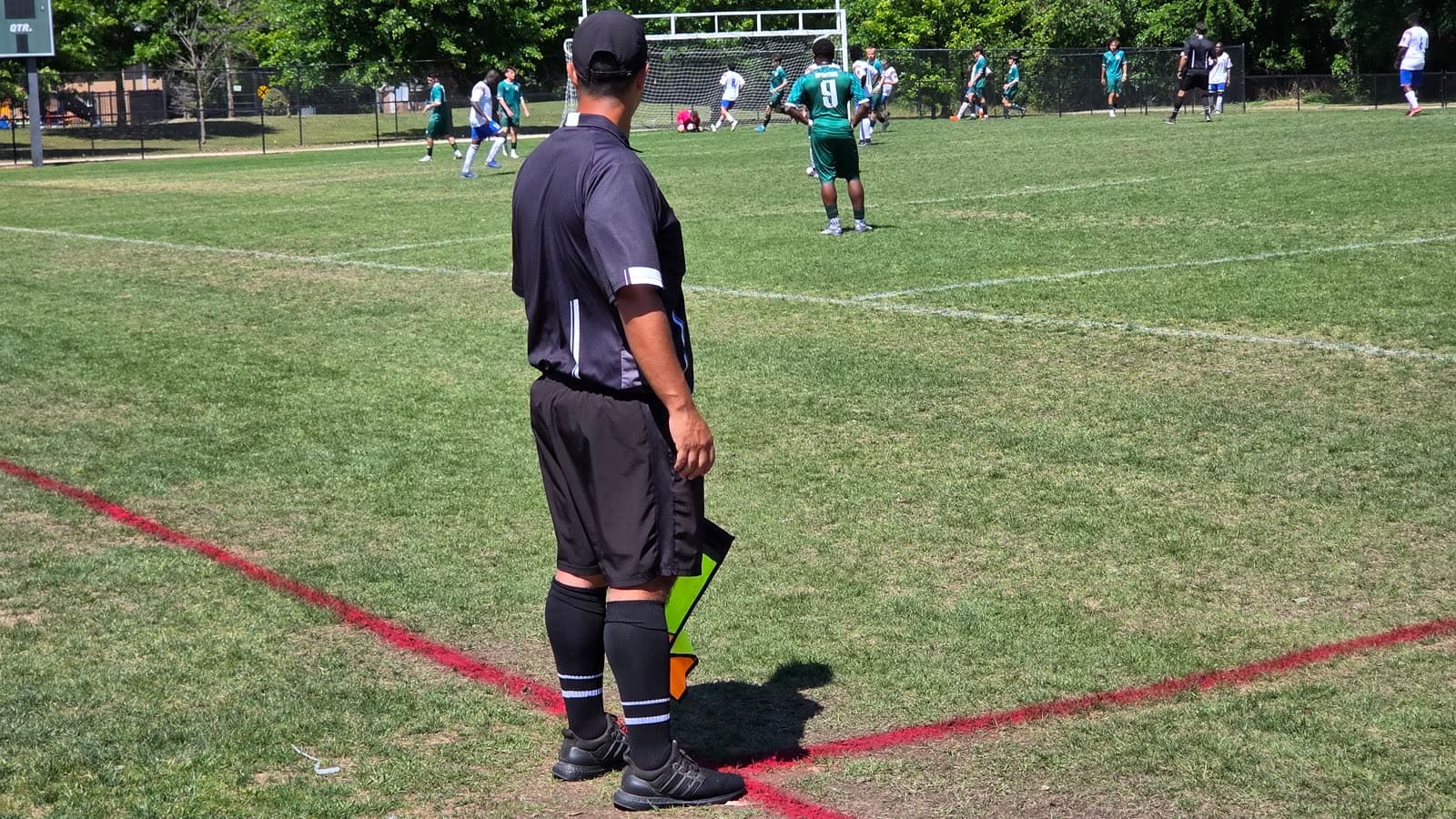 Referees before kickoff