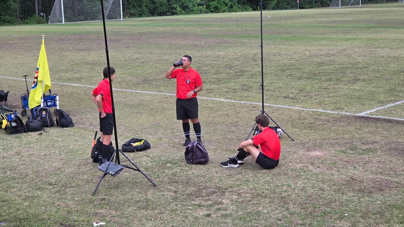Alex officiating a soccer match